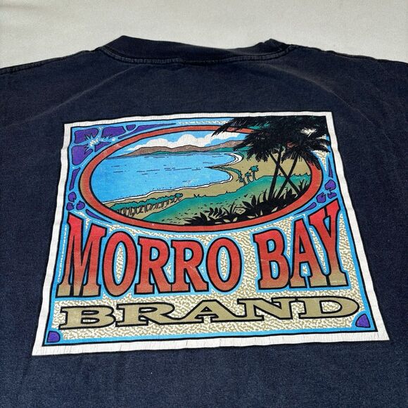 Vintage California Morro Bay Beach Coconut Graphic Tee Size XL Single Stitch - Picture 3 of 9